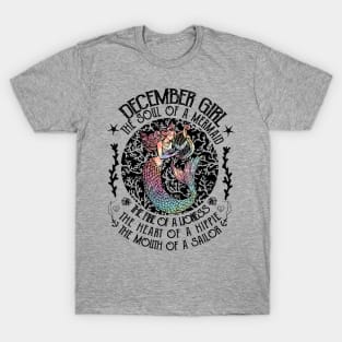 December Girl The Soul Of A Mermaid Hippie T-shirt T-Shirt